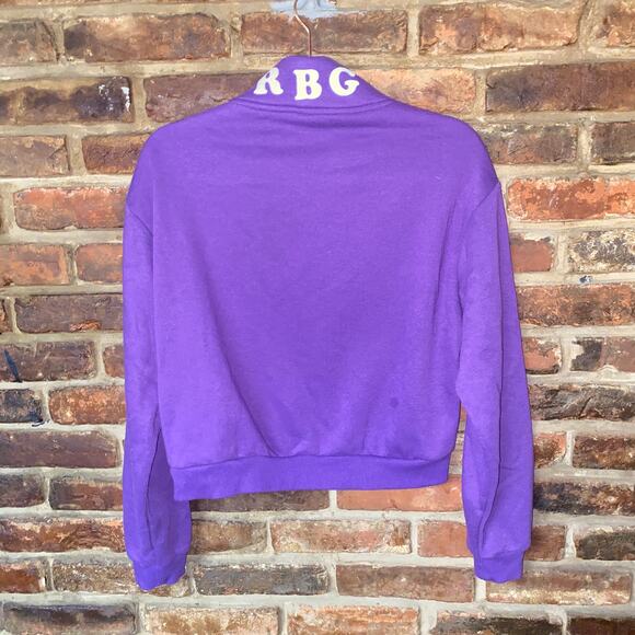 SWS Athletics Purple Super Diva Quarter Zip Crop Sweatshirt Women's Size Small - Picture 6 of 7